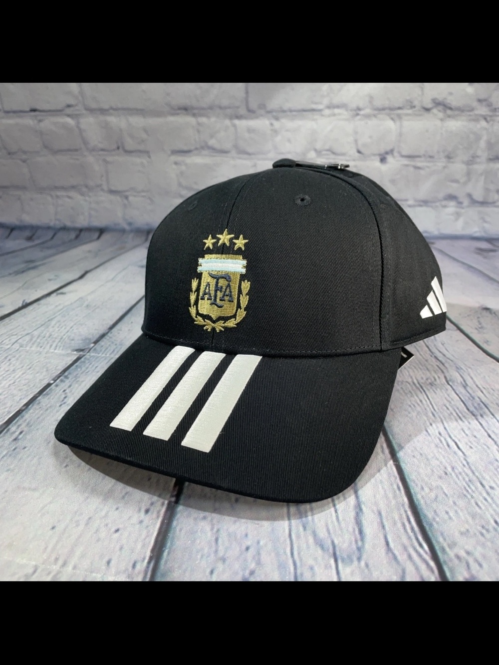 Adidas Argentina World Cup 2026 Adjustable Strapback Black White Hat KE5950